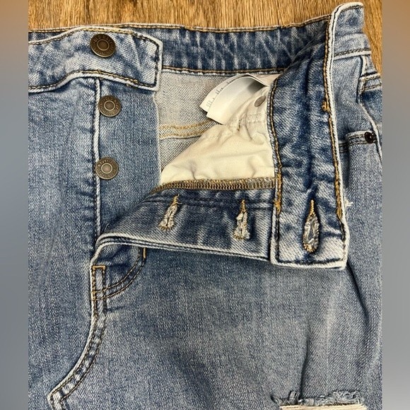 Old Navy Light Blue Distressed Denim Skirt Distressed Jean Skirt Size 10 - Picture 7 of 10